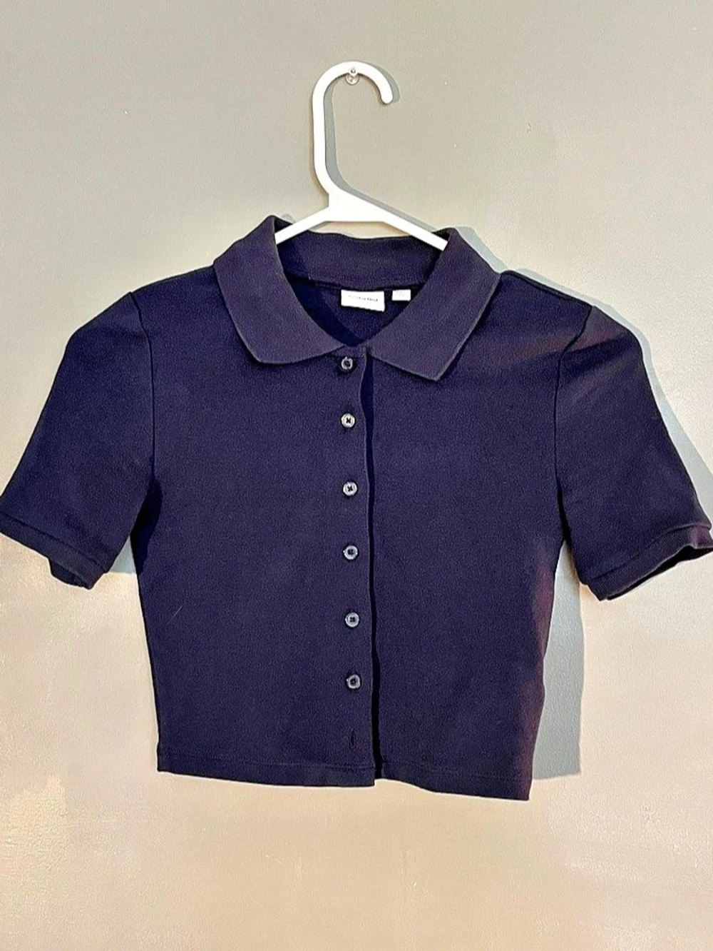 Sunday Best Audio Top Cropped Button Front Top Black 2XS